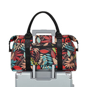 Travel Duffel Bag for Woman, Men Gym Tote Bag, Weekender Overnight Bag Carry on Bag Hospital Holdalls for Women with Wet Pocket, Airplane Approved Personal Item Bag, Leaves Red