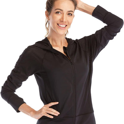 Women'S Lightweight Full Zip Hoodie Running Track Jacket Athletic Workout Jacket with Hood for Sports Yoga(S)